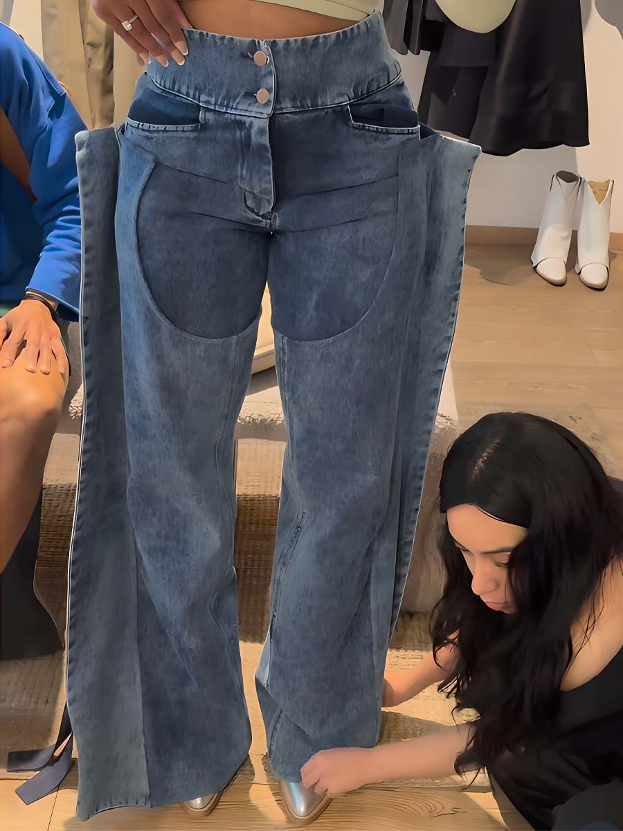 Fashion Denim High Waist Pants