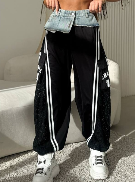 The Pop Lace Denim Bottoms