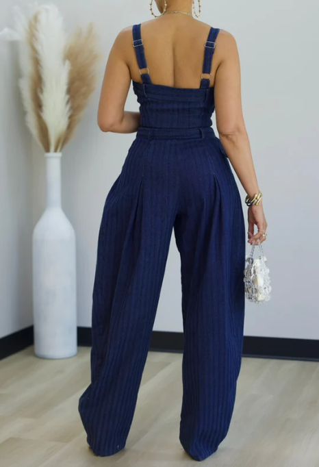 Strap Denim Jumpsuit