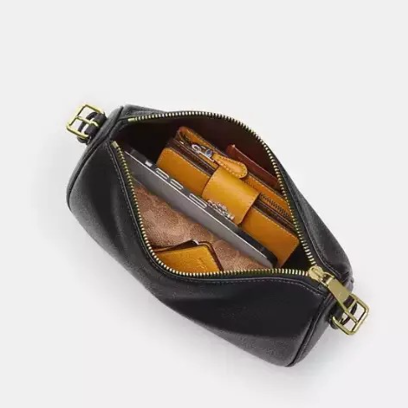 Cowhide Charm Printed Shoulder Bag