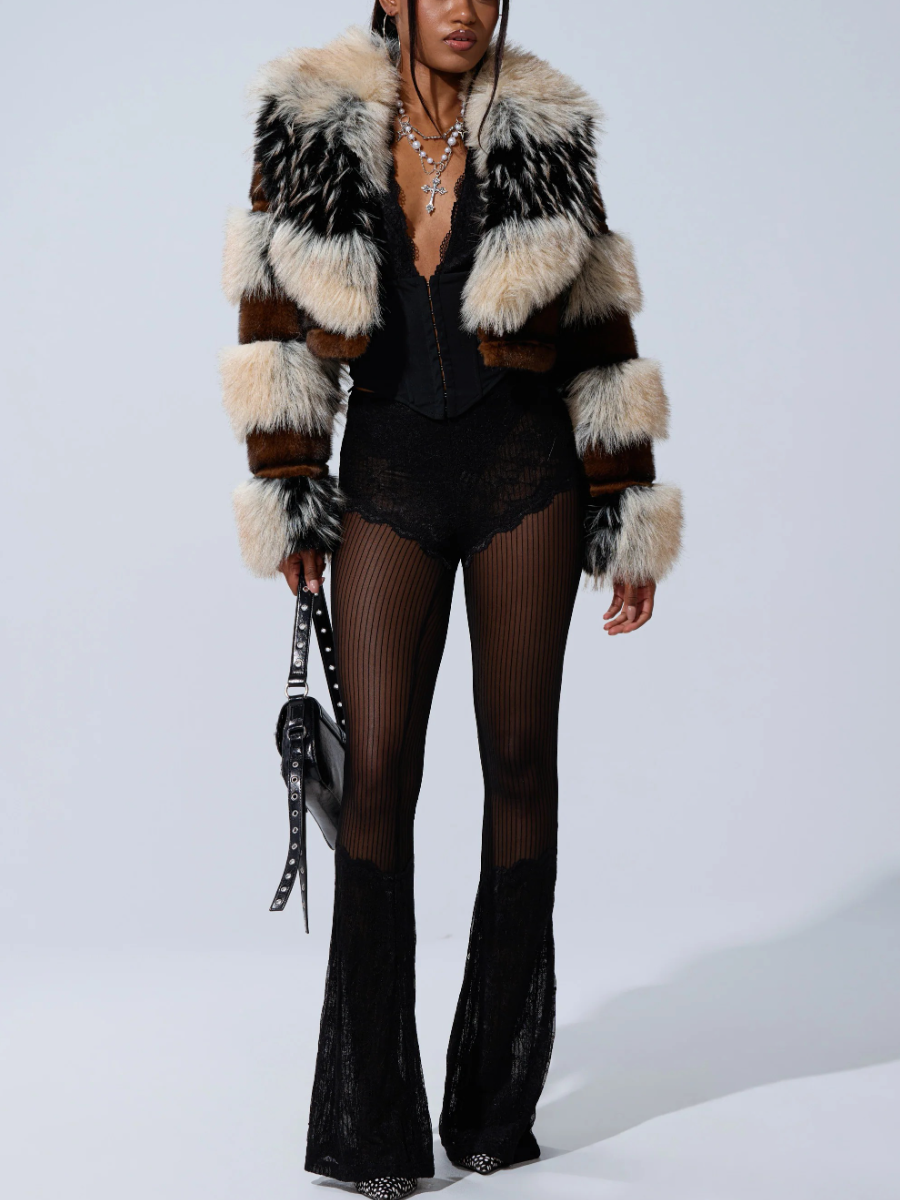 CROPPED FAUX FUR JACKET