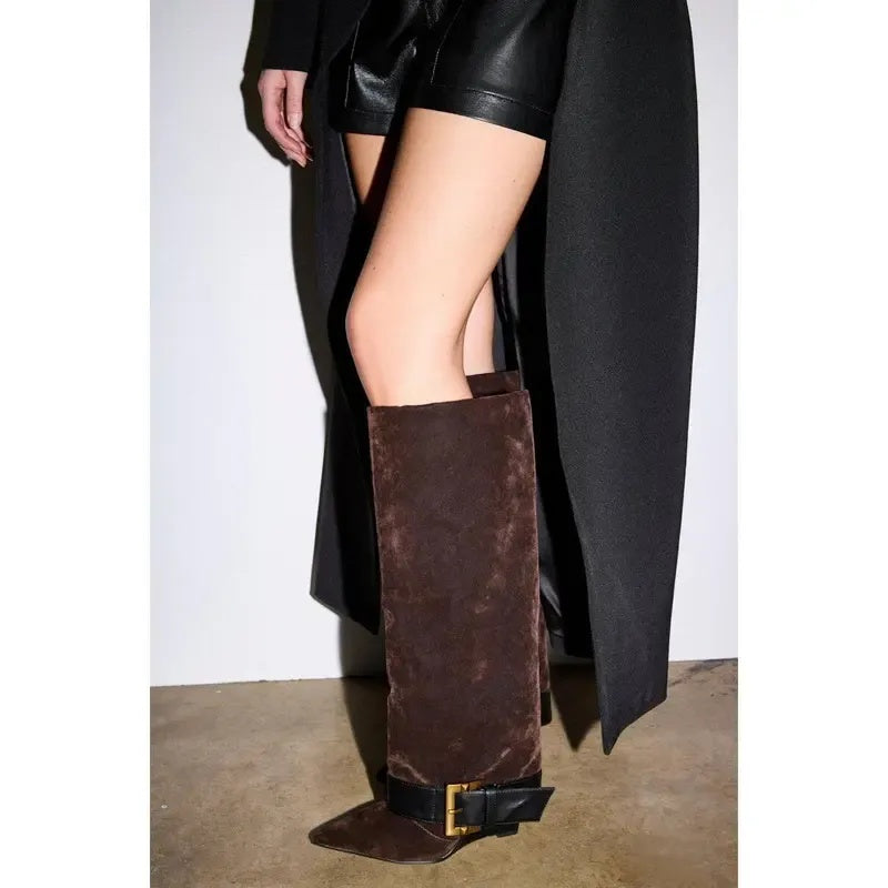 ANTONINA WEDGE FAUX SUEDE BOOT