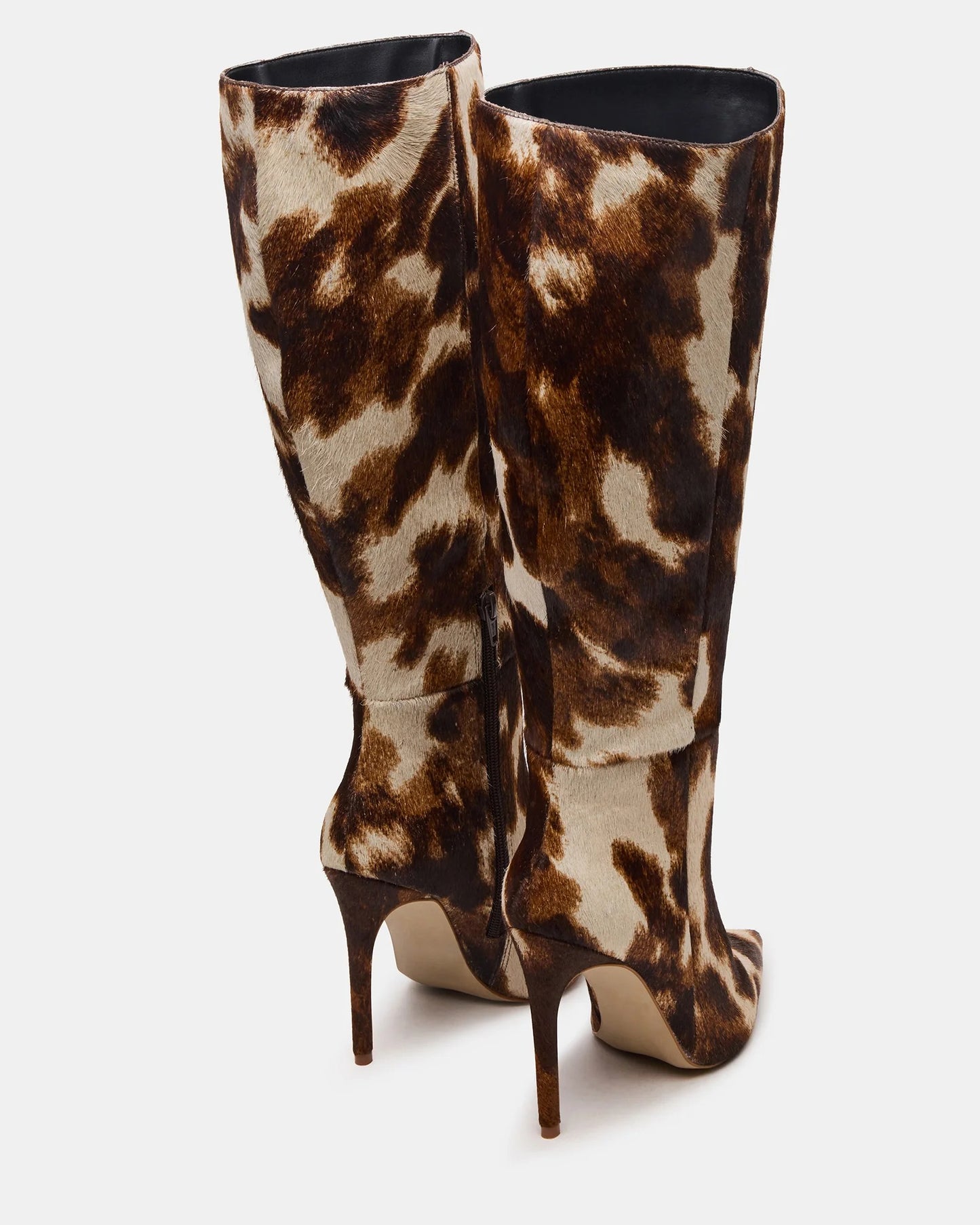 Brown Cow Print Wide Calf Boot