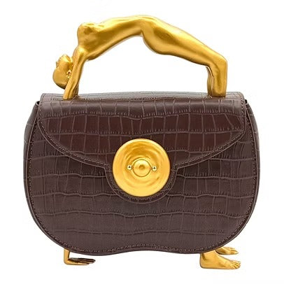 Embossed Leather Hand Clutch Bag