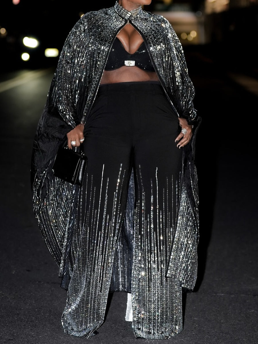 EMBELLISHED MILA BLAZER AND FLARE PANT SUIT