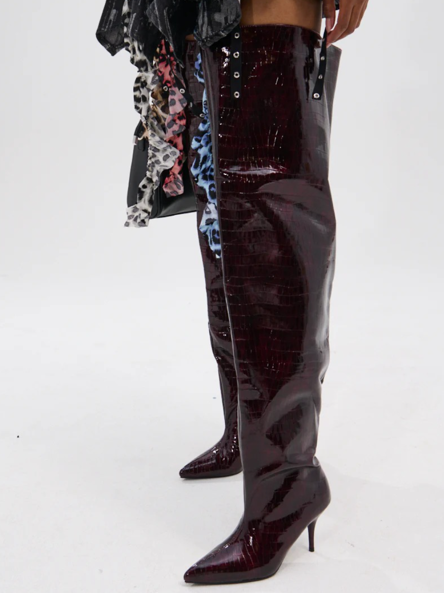 MULTICOLOR SNAKE THIGH HIGH BOOT