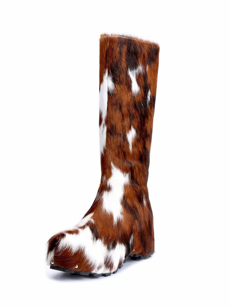 LUXE CALF HAIR KNEE-HIGH BOOTS