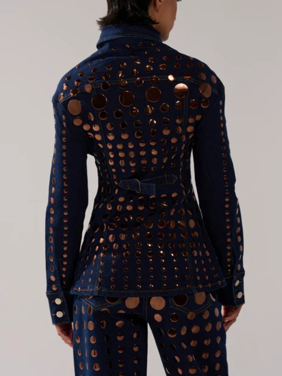 STUDS EVERYWHERE RELAXED DENIM SUIT