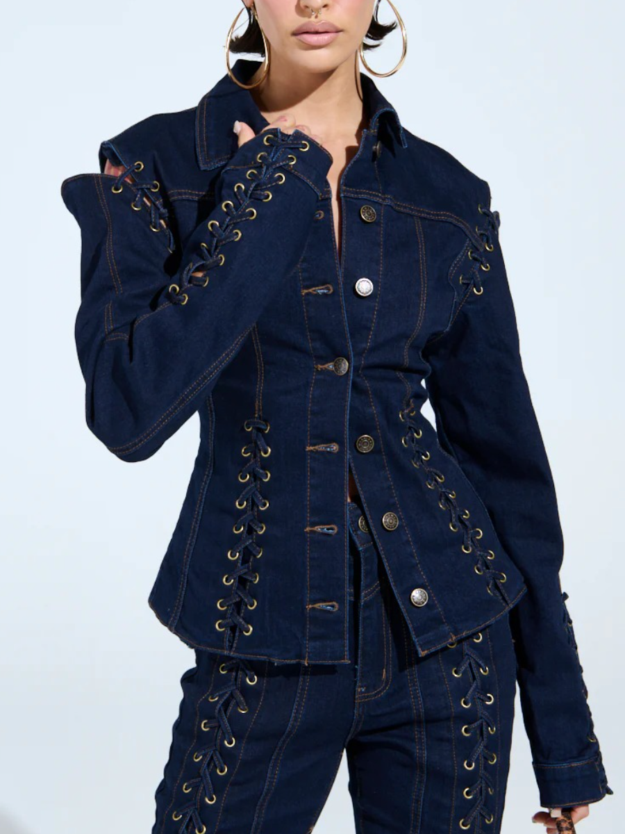 FLARE DENIM TWO PIECES SET