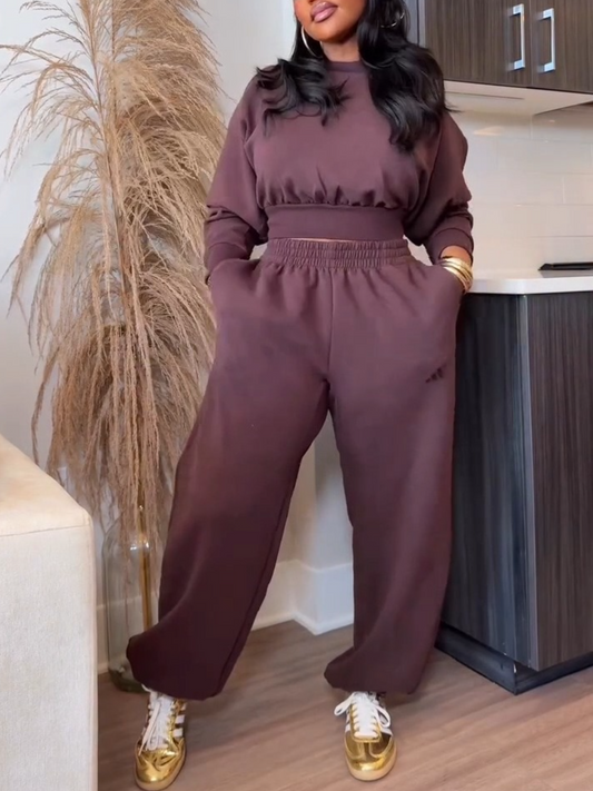 Soft Lux Loose Sweatshirt Suit