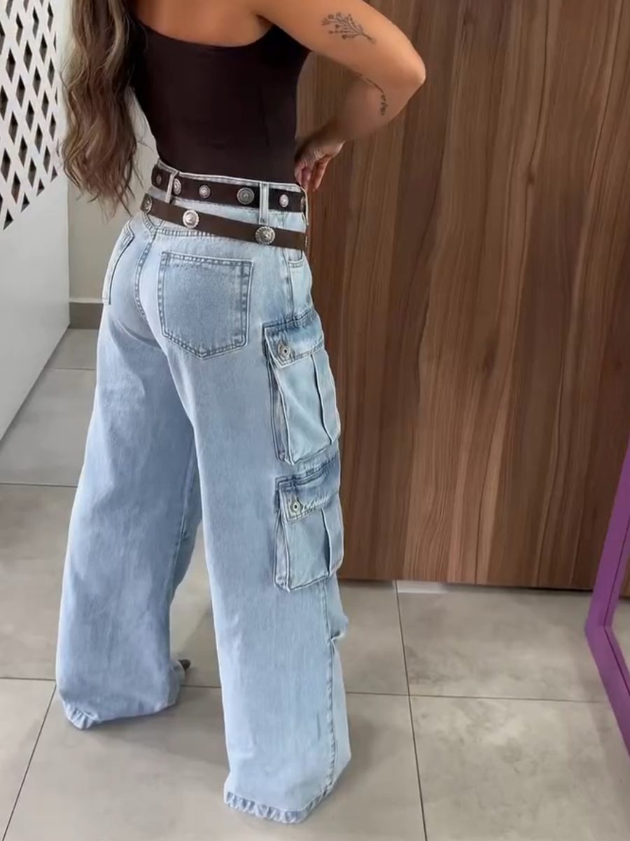 Straight Multi-Pocket Jeans