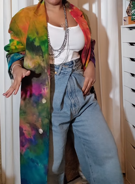 Rainbow Long Trench Coat