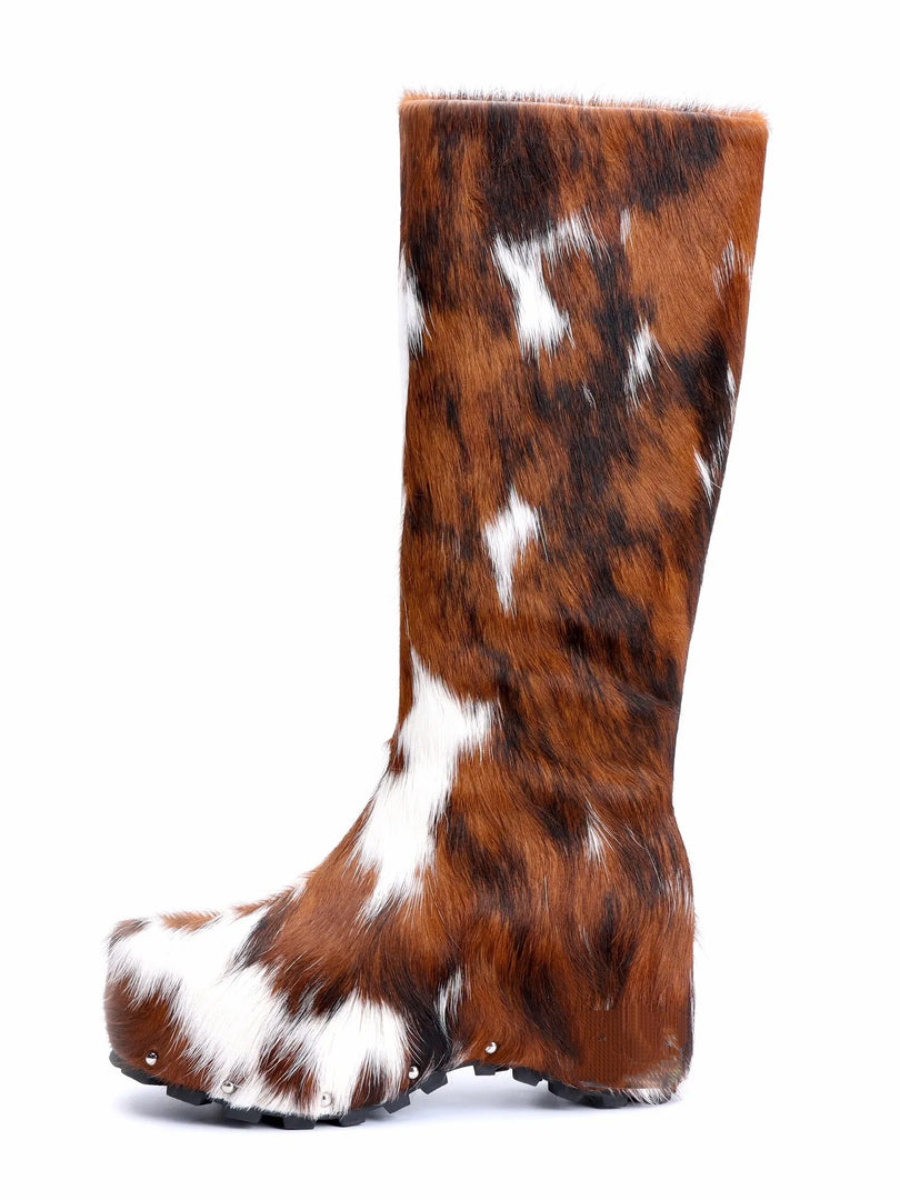 LUXE CALF HAIR KNEE-HIGH BOOTS