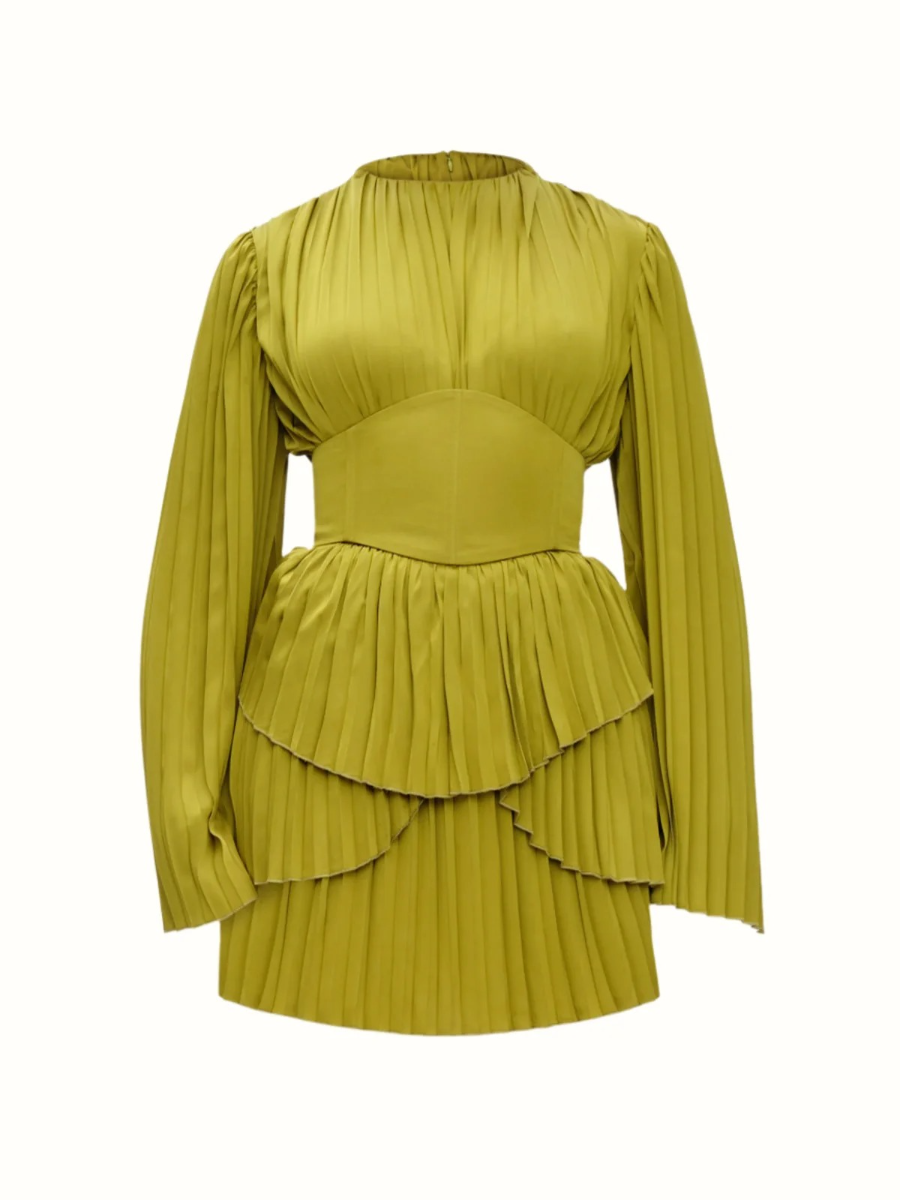 COMFY PLEATED MINI DRESS