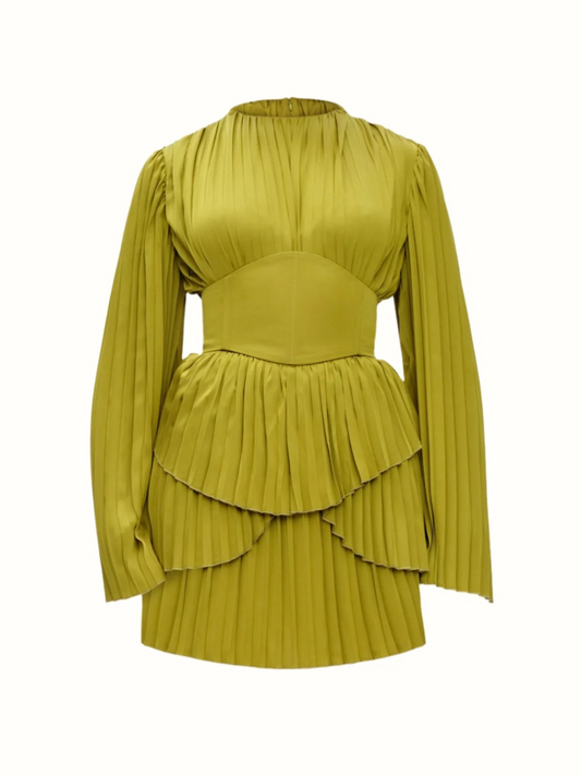 COMFY PLEATED MINI DRESS