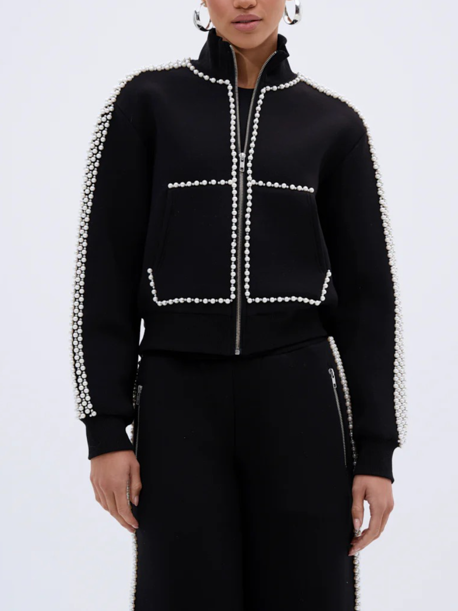 PEARL GIRL ZIP UP SWEATSHIRT SUIT