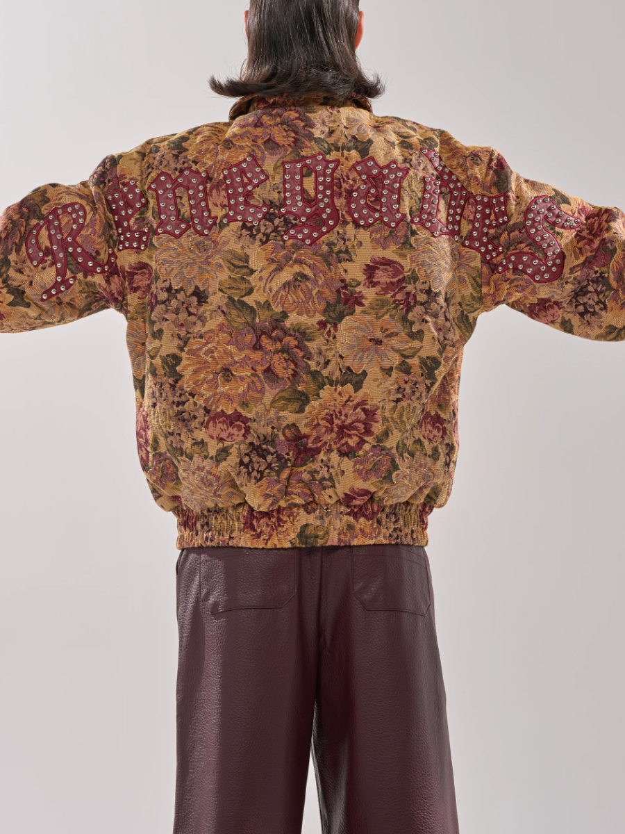 FLORAL PRINTED TAPESTRY BOMBER