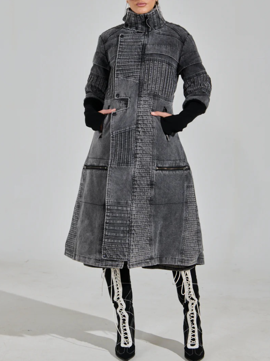 LONG DENIM TRENCH COAT