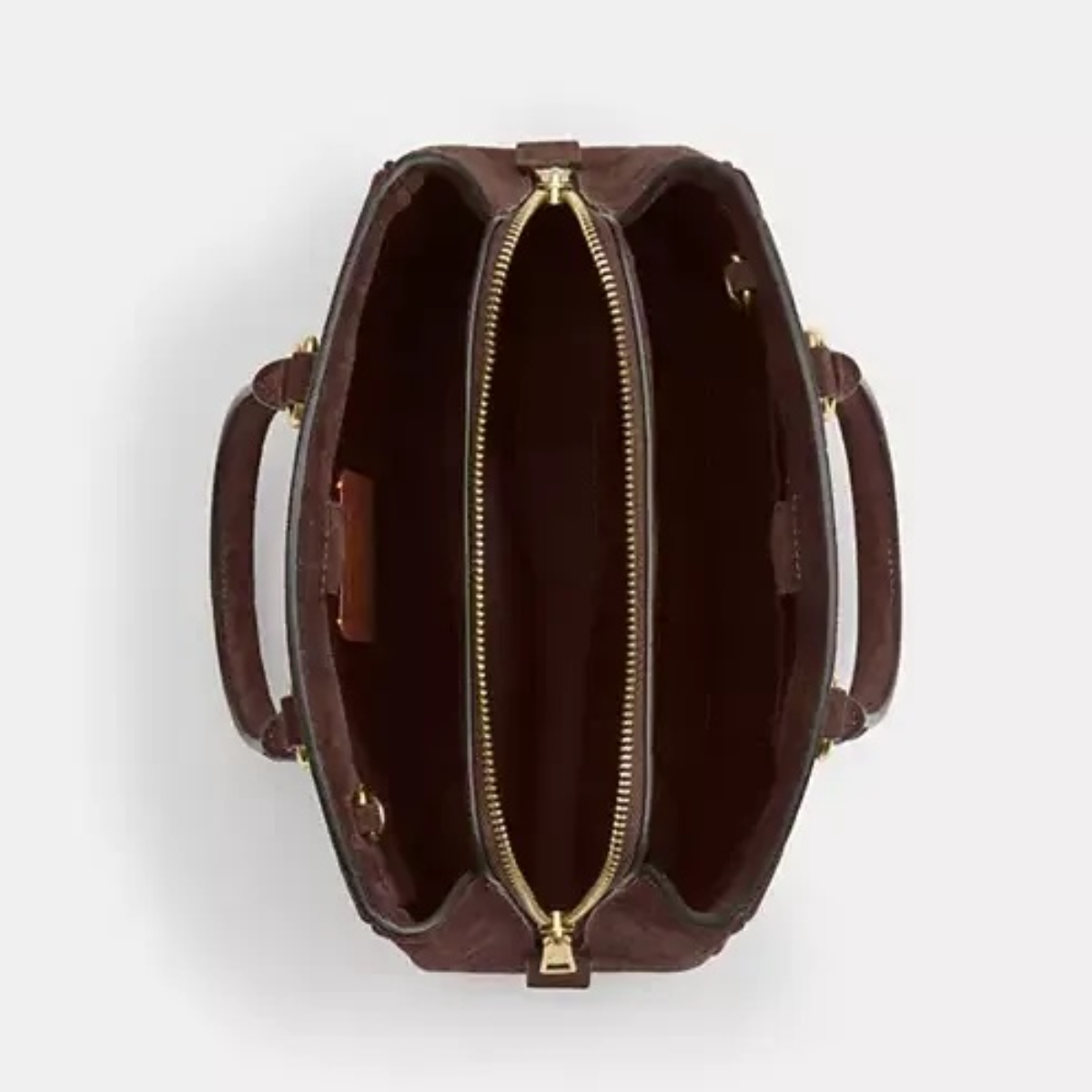 Crocodile-Embossed Suede Shoulder Bag