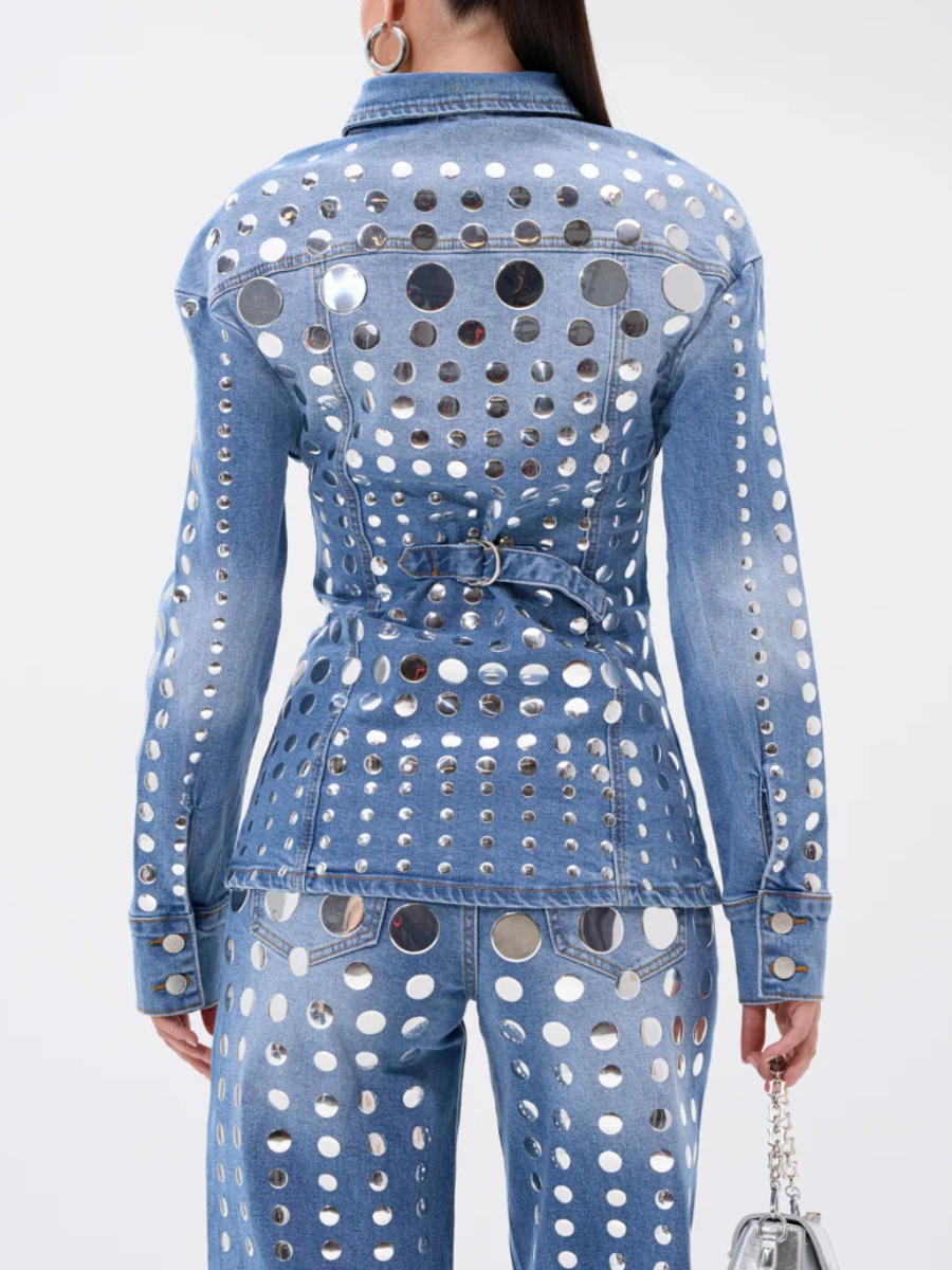 STUDS EVERYWHERE RELAXED DENIM SUIT