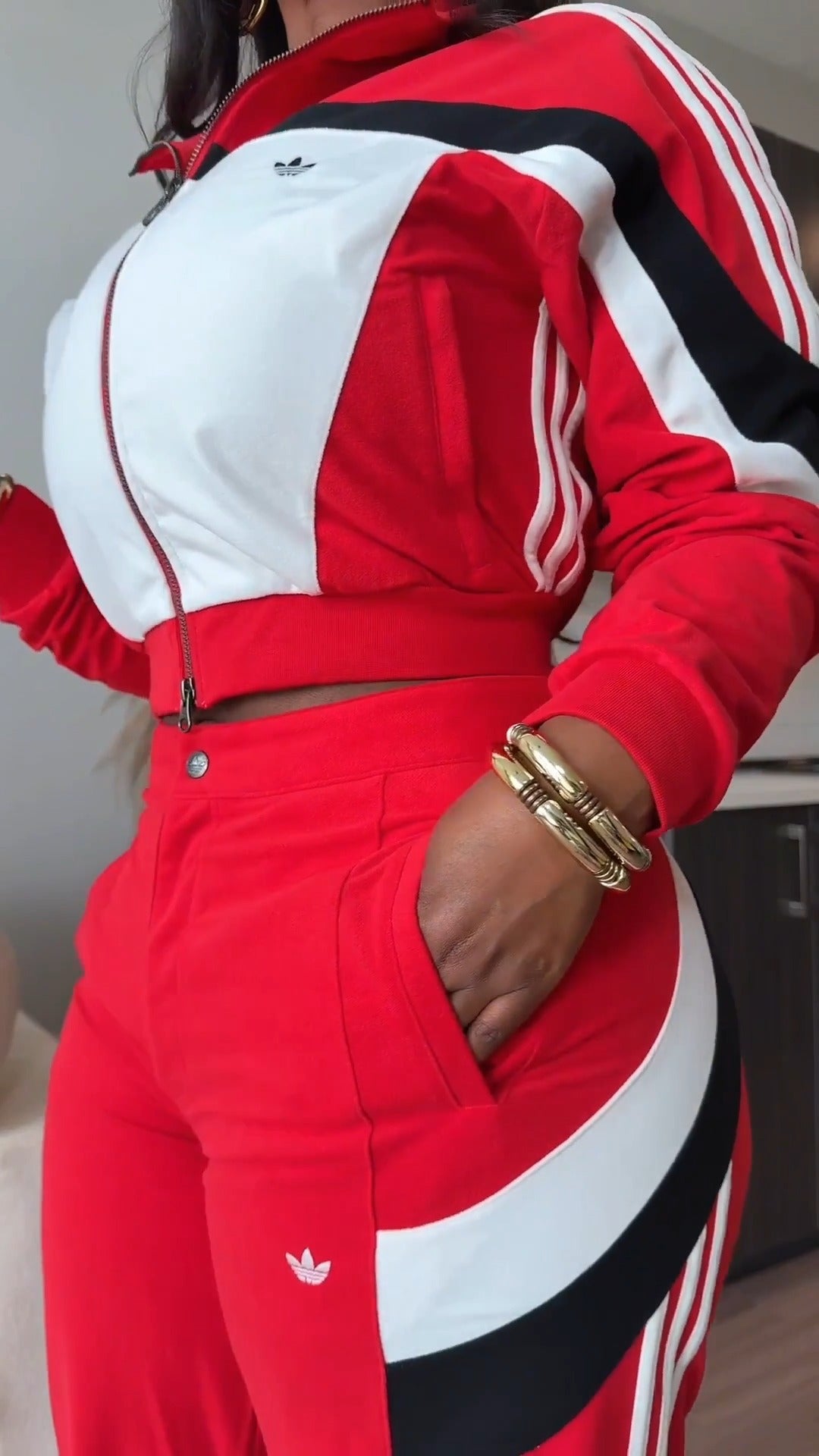 Scarlet Blocking Track Suit