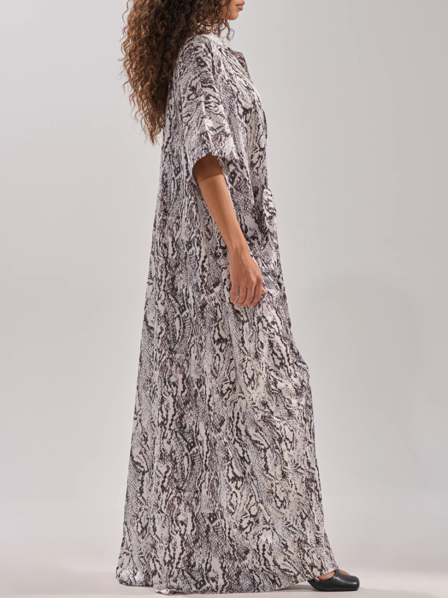 OVERSIZED SATIN JUMPSUIT IN SNAKE PRINT