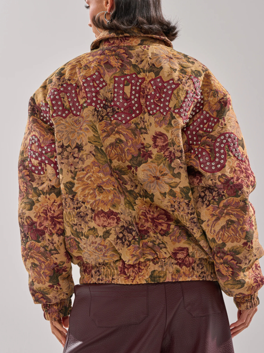 FLORAL PRINTED TAPESTRY BOMBER