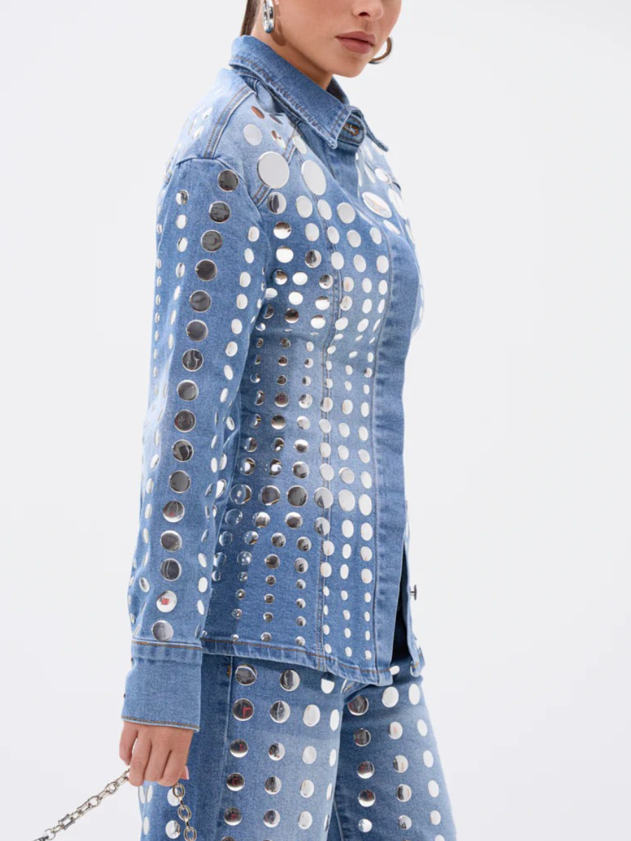STUDS EVERYWHERE RELAXED DENIM SUIT