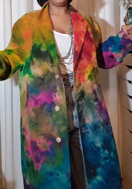Rainbow Long Trench Coat