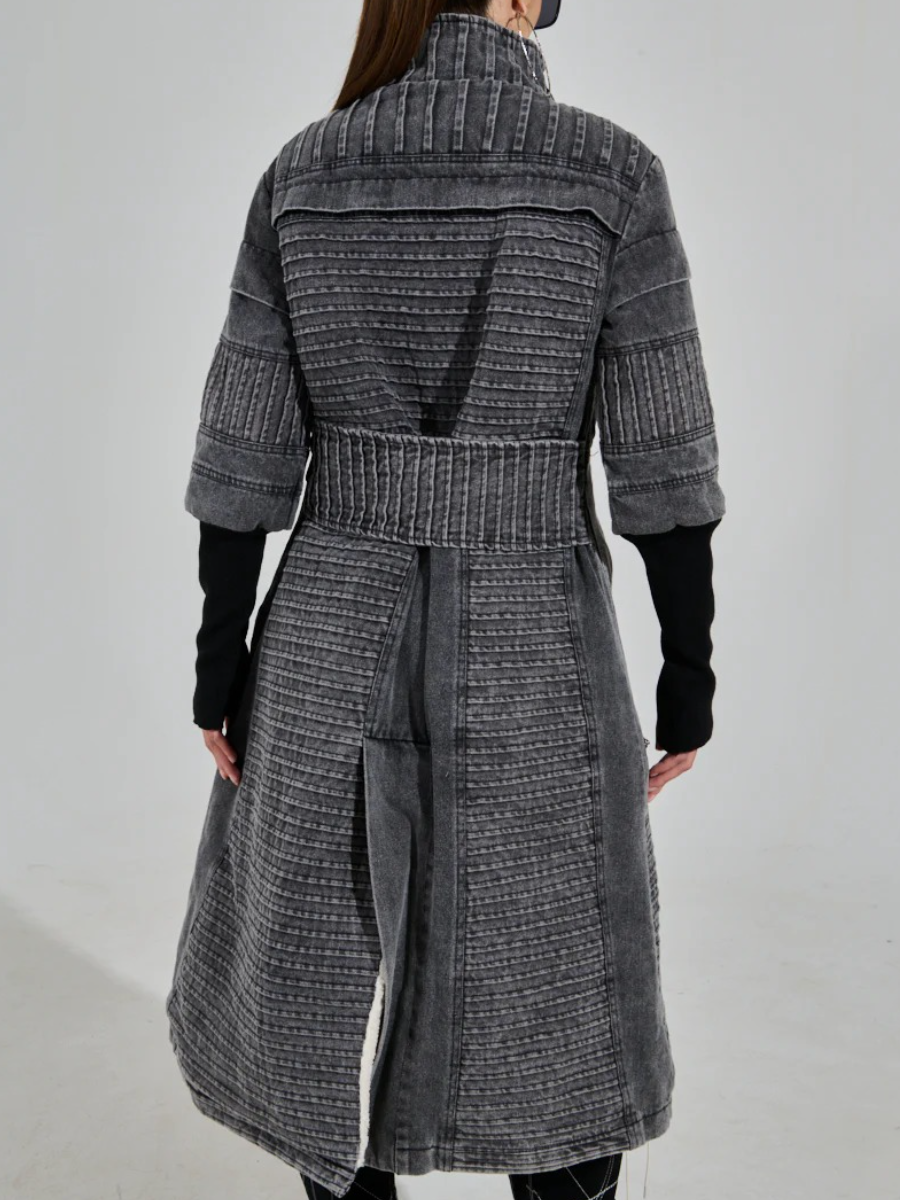 LONG DENIM TRENCH COAT