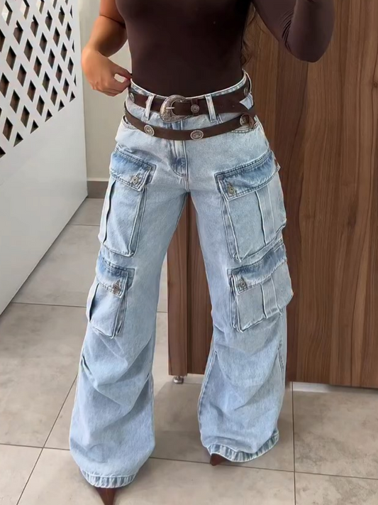 Straight Multi-Pocket Jeans