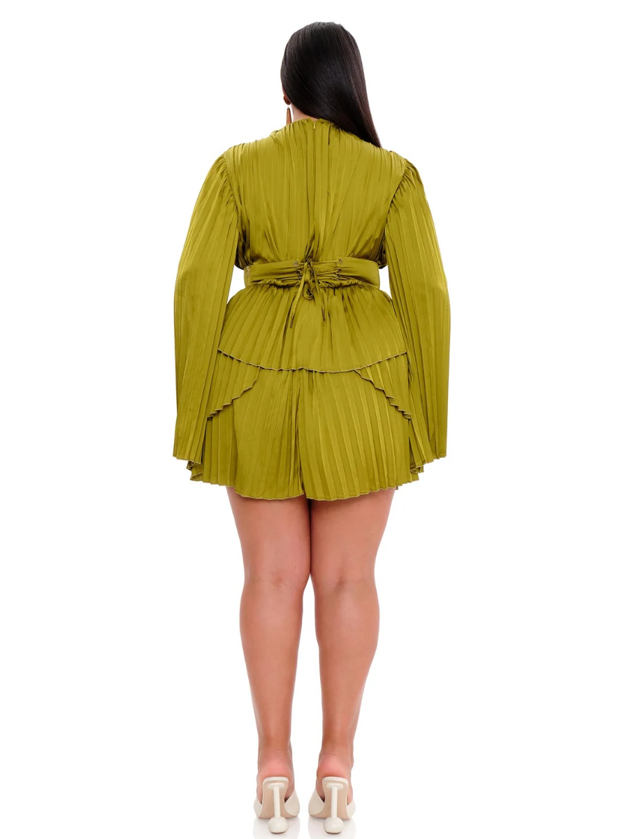 COMFY PLEATED MINI DRESS