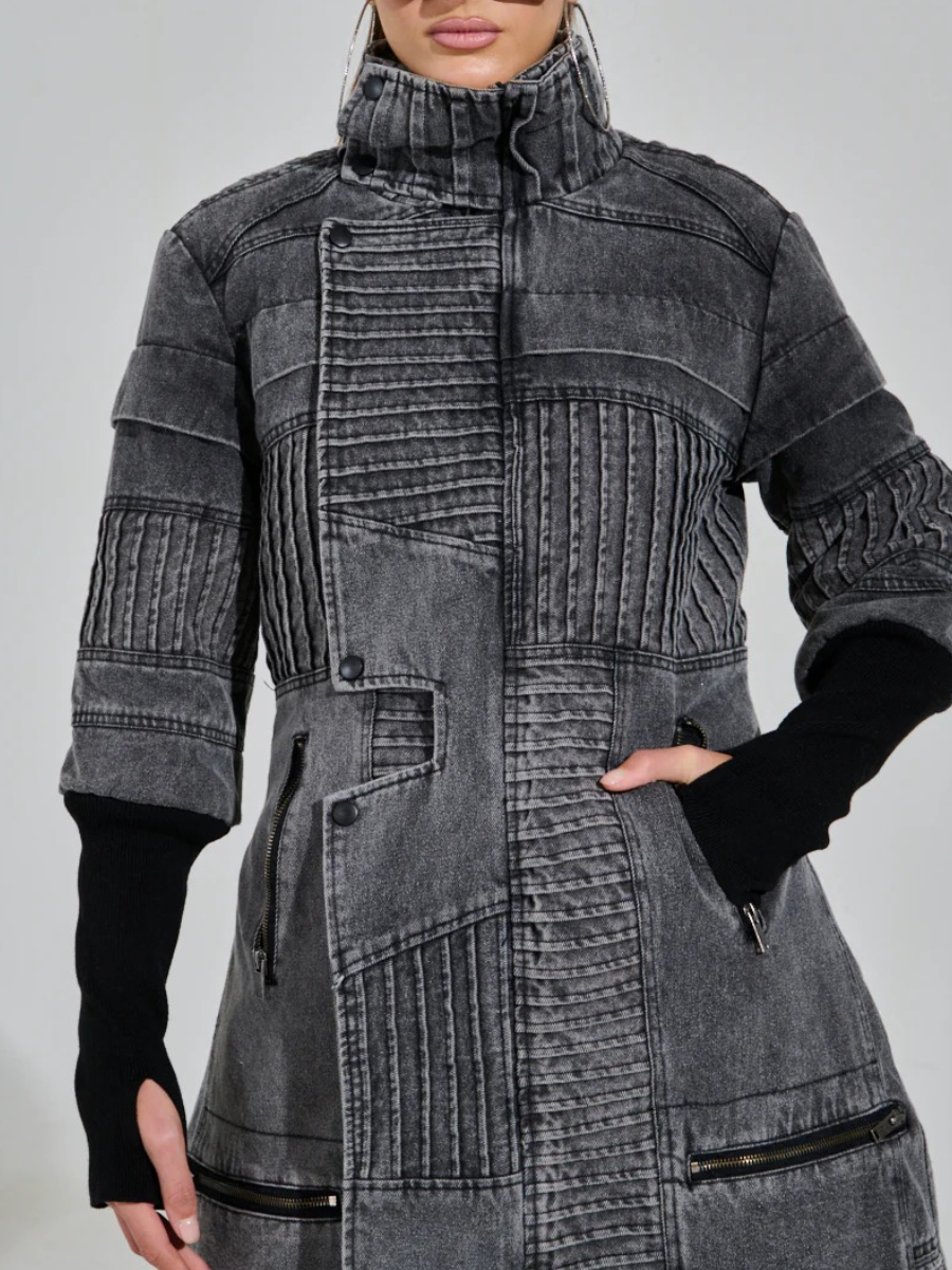 LONG DENIM TRENCH COAT