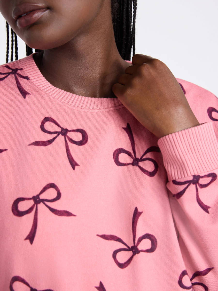 Cozy Lounge Collection Hacci Knit Long Sleeve Top And Joggers Pajama Set