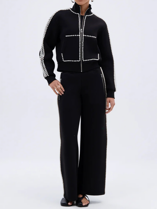 PEARL GIRL ZIP UP SWEATSHIRT SUIT