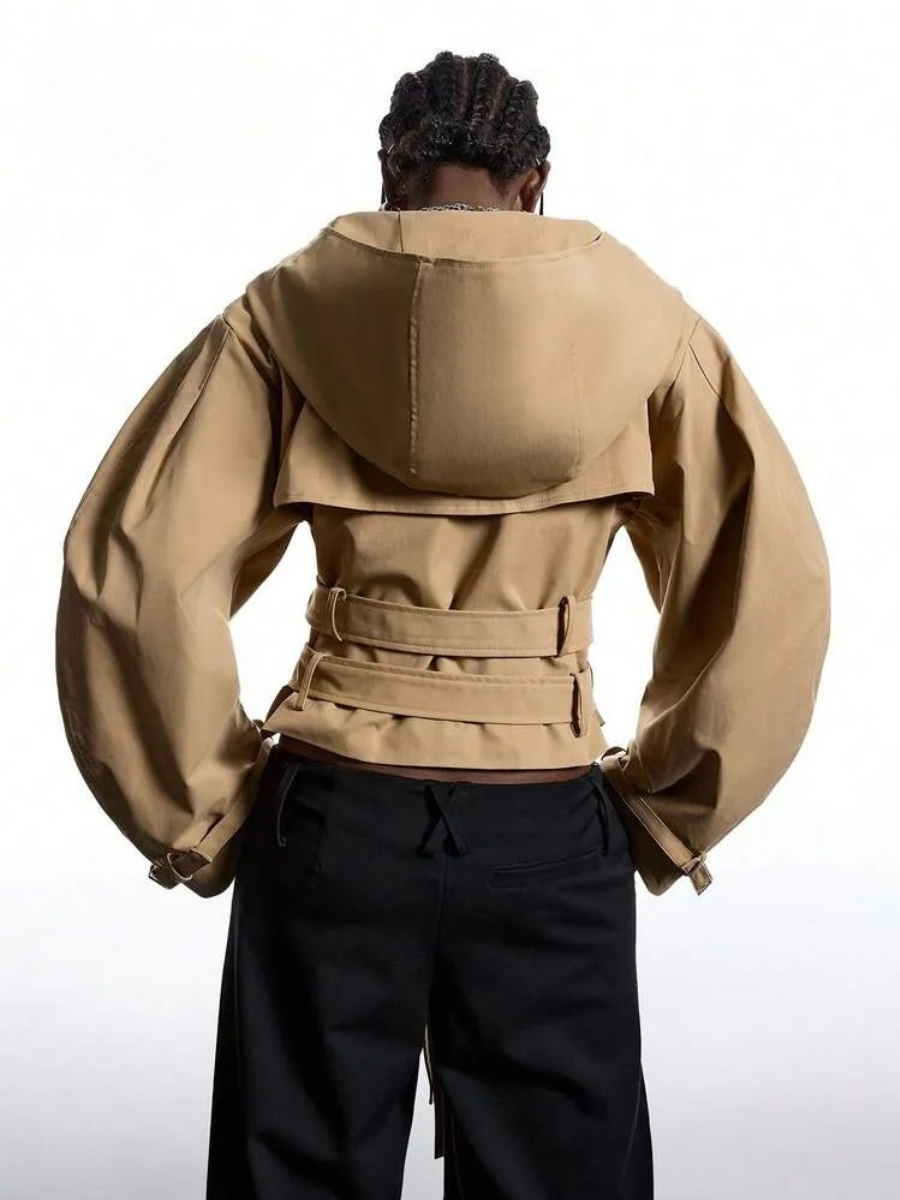 Khaki Oversize Hat Long Sleeve Bomber Jacket