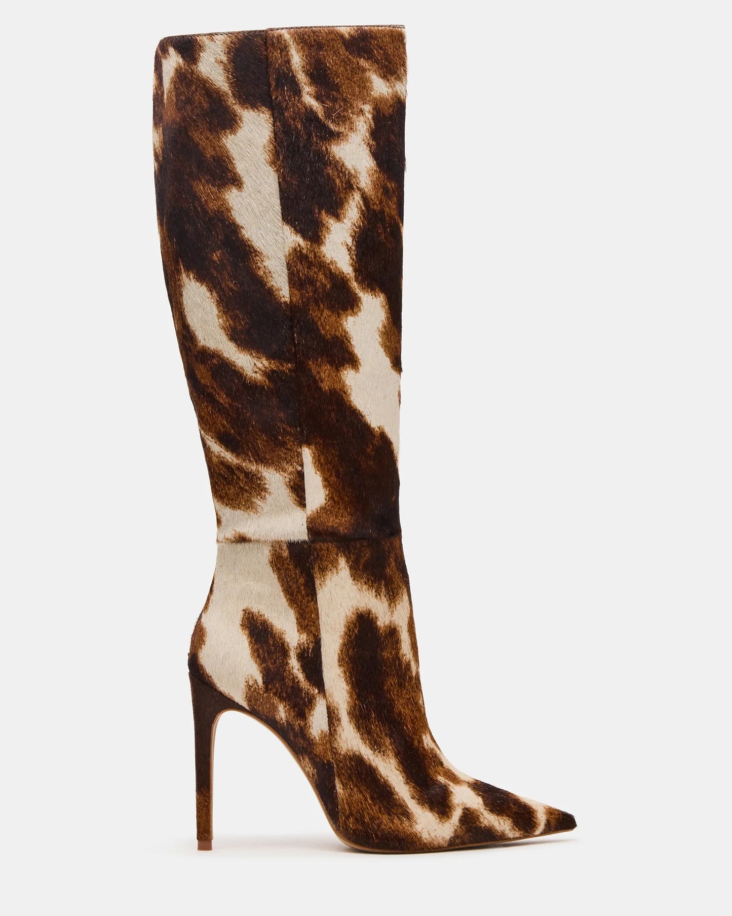 Brown Cow Print Wide Calf Boot