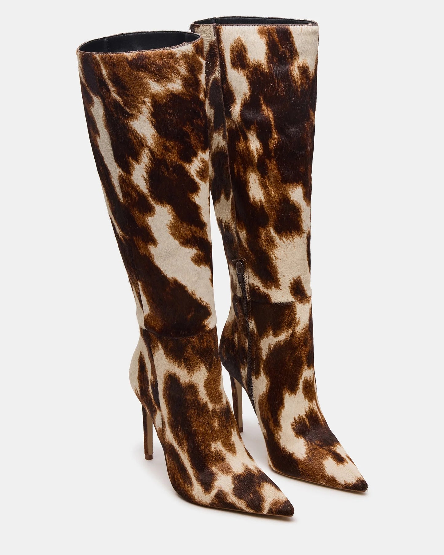 Brown Cow Print Wide Calf Boot