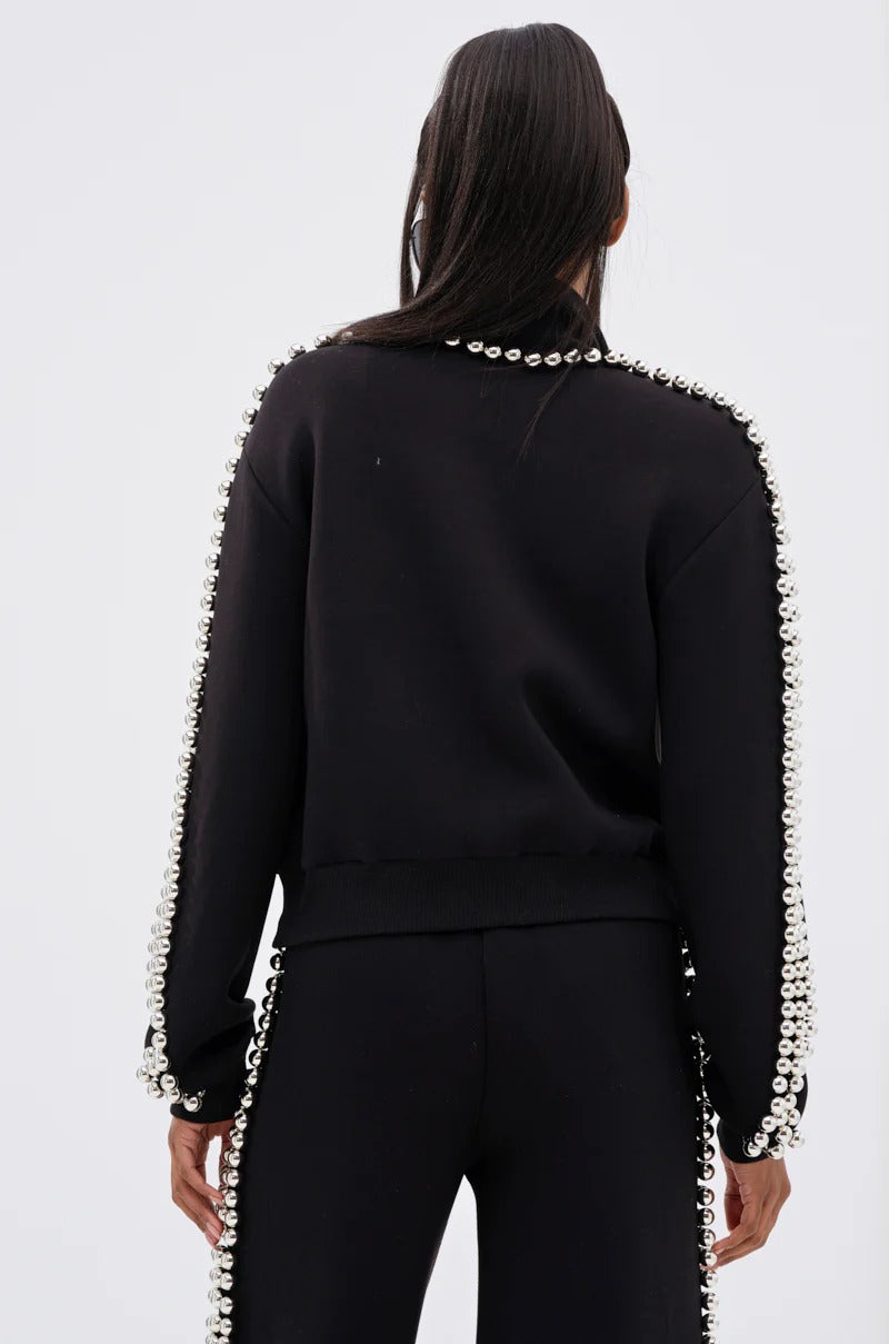 BLACK BALLS TO THE WALL ZIP UP SWEATSUIT