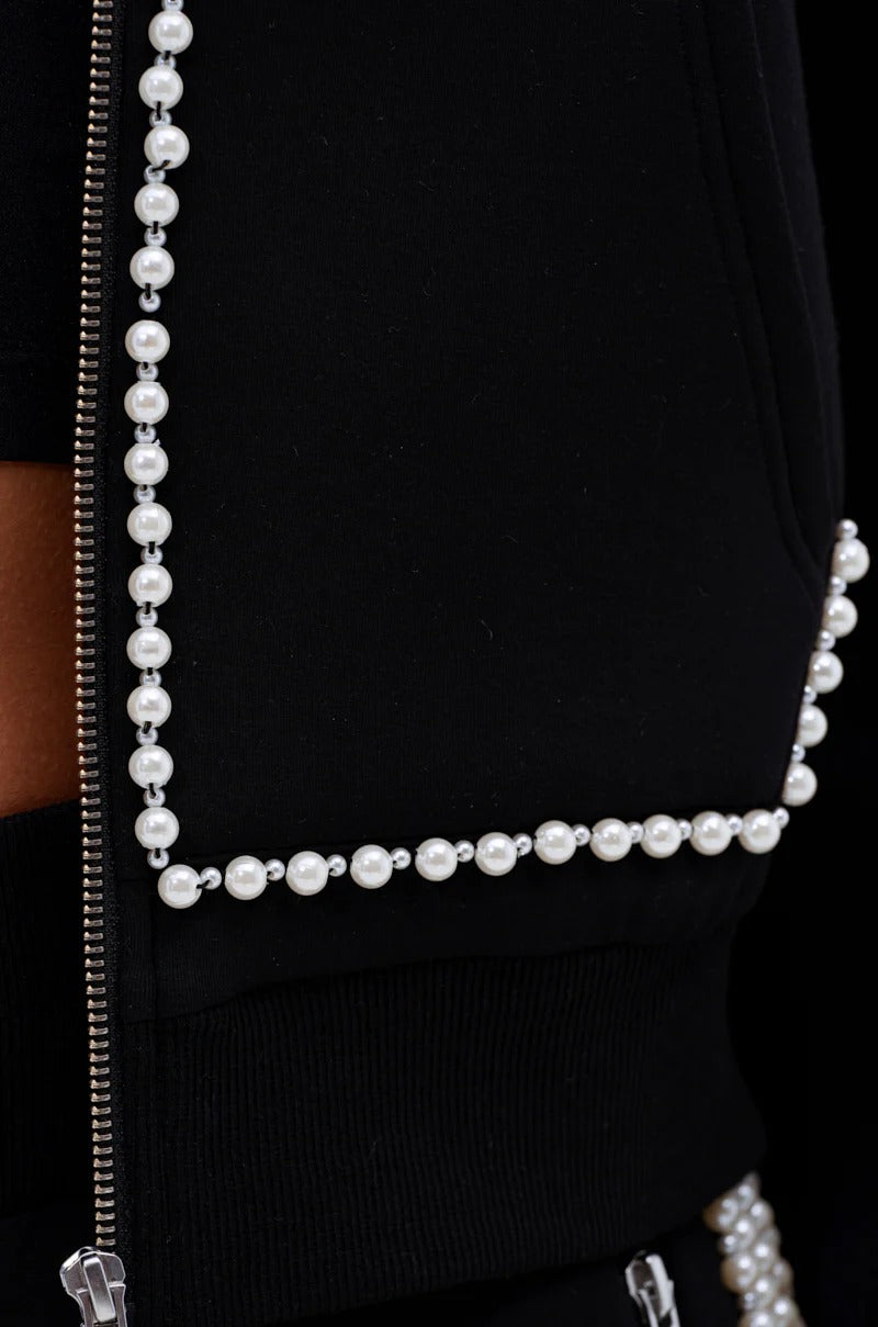 PEARL GIRL ZIP UP SWEATSHIRT SUIT