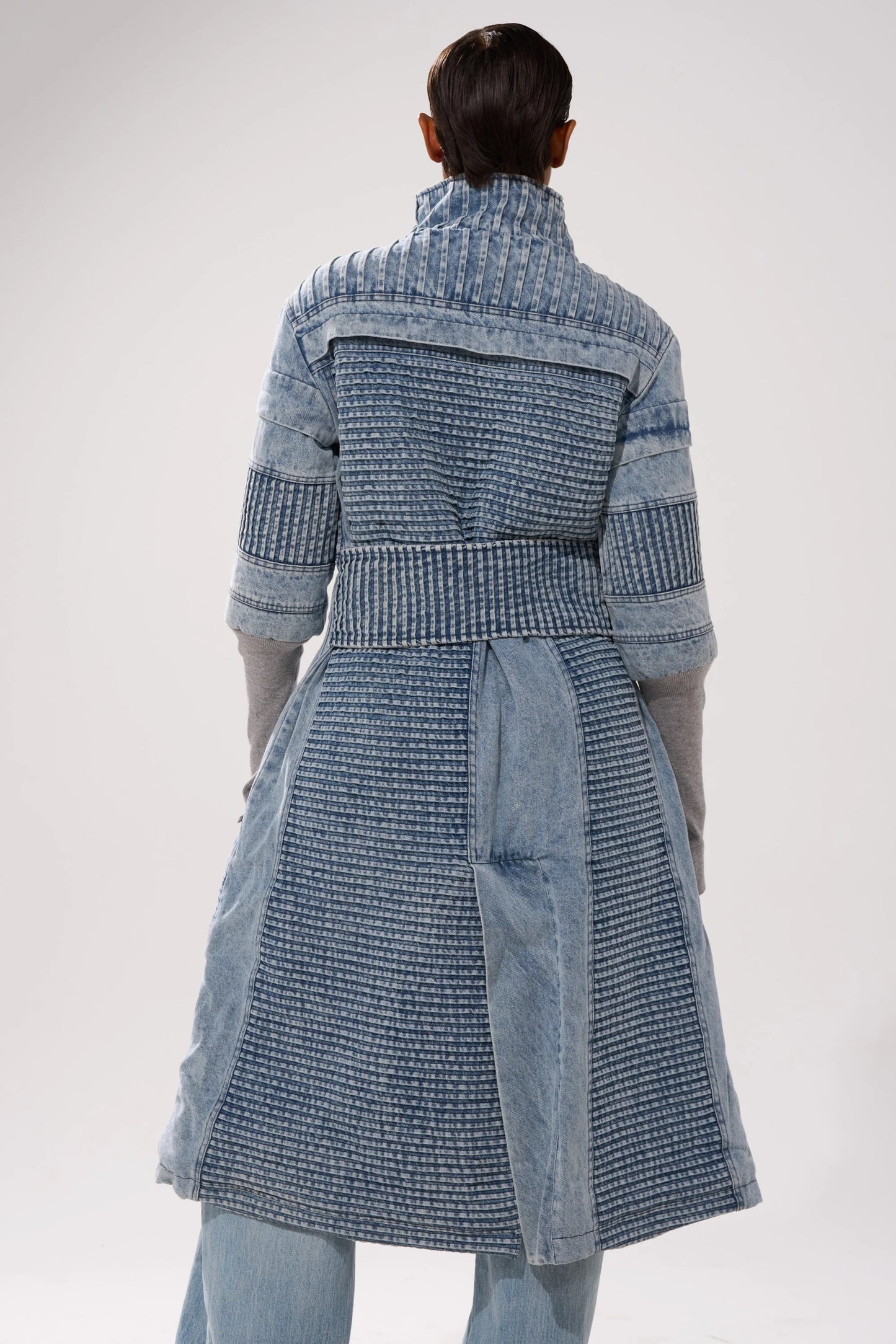 LONG DENIM TRENCH COAT